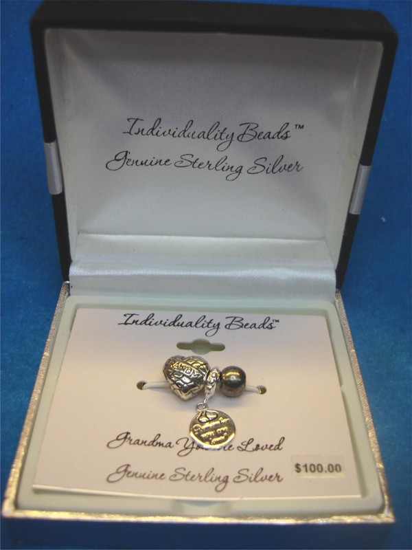Sterling silver grandma beads gift set with 'You Are Loved' inscription