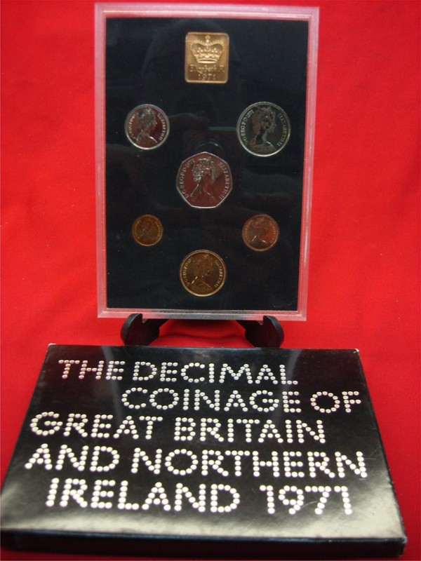 1971 Great Britain Decimal Coin Proof Set - 6 Coins & Commemorative Medal - Royal Mint