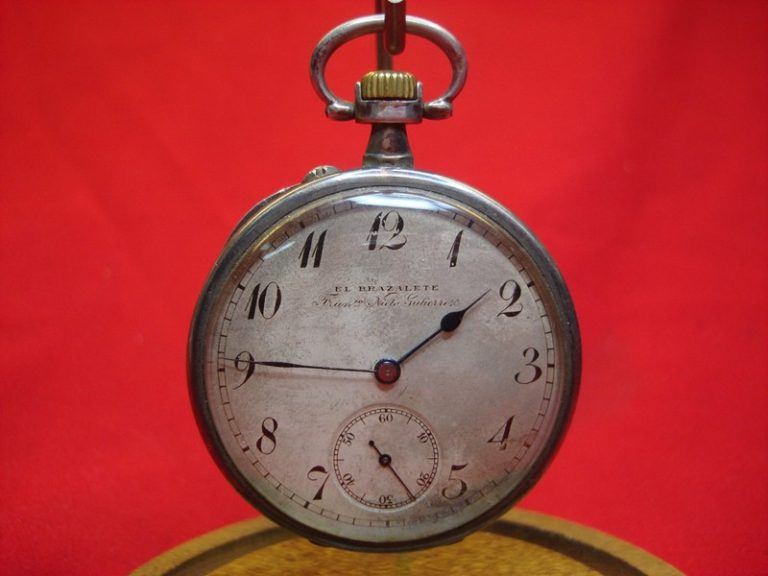 Antique EL Brazalete Open Face Pocket Watch .900 Silver - Perrenoud Fils & Co.