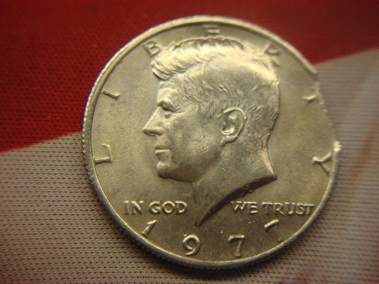 1977 Kennedy Half Dollar with Die Clip