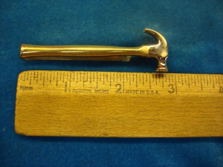 Vintage Swank Gold/Silver Carpenter's Hammer Tie Clip