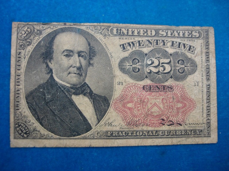 1874 US 25 Cent Fractional Currency Note, Fifth Issue