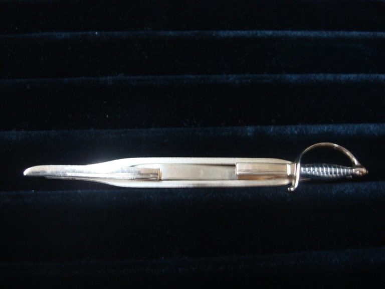 Vintage Swank Gold Tone Sword Tie Bar Clip