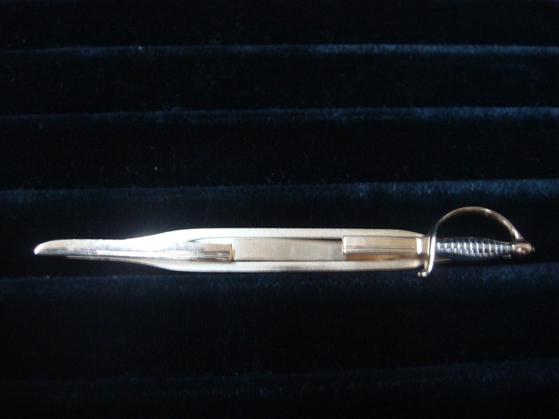 Vintage Swank Gold Tone Sword Tie Bar Clip