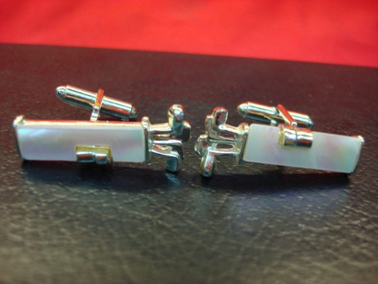 Vintage Golf Bag Cufflinks with Mother of Pearl