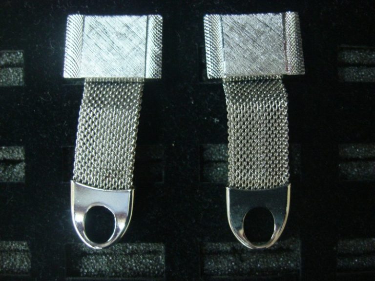 Vintage silver-tone wrap-around cufflinks
