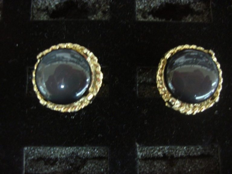 Vintage gold-tone moonstone cufflinks