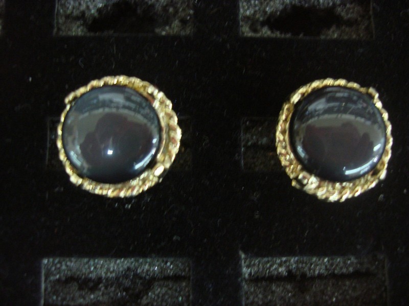 Vintage gold-tone moonstone cufflinks