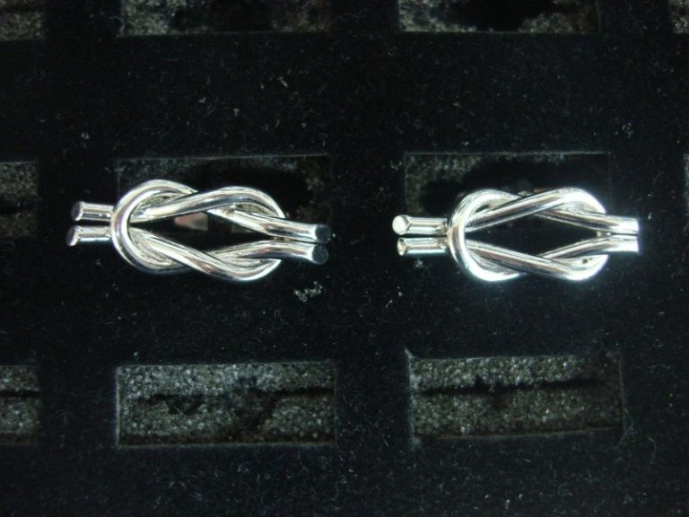 Vintage silver-tone cufflinks, classic and elegant