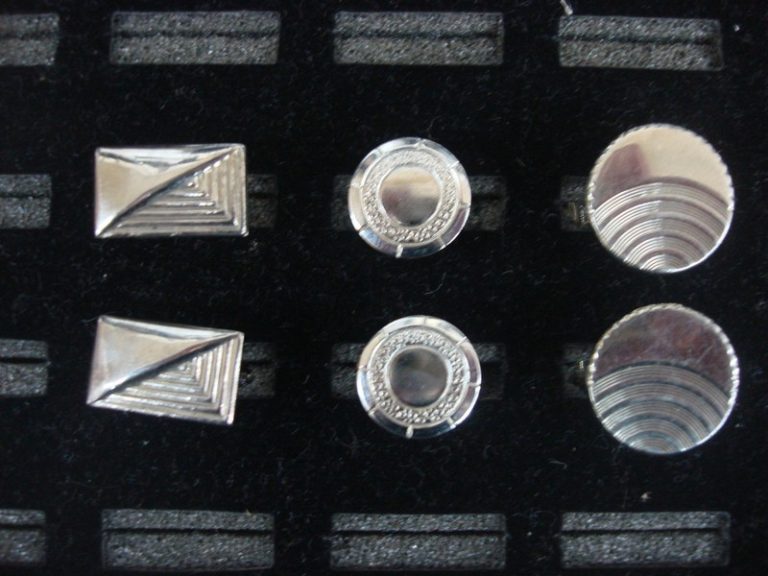 Vintage silver tone cufflinks (3 pairs)