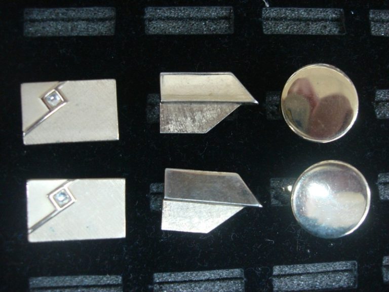 Vintage gold-tone cufflinks set of three pairs