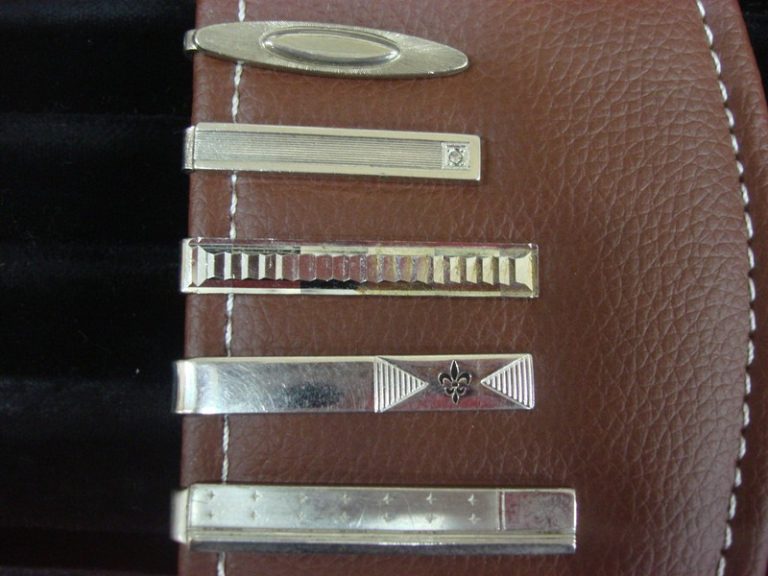 Vintage silver-tone tie clips set of 5