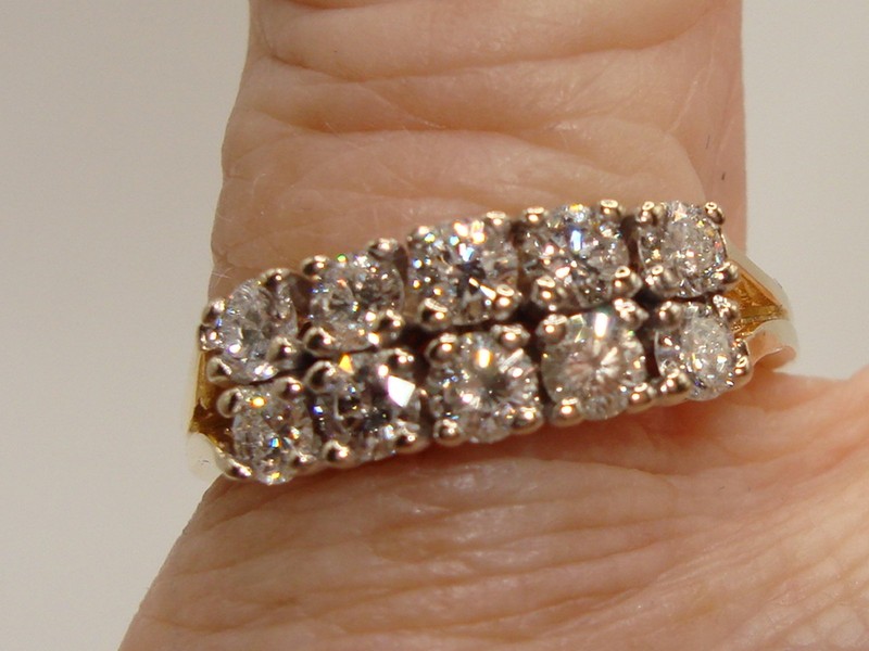 14K Gold Diamond Wedding Band Ring (Size 7) - PSP, 96pts