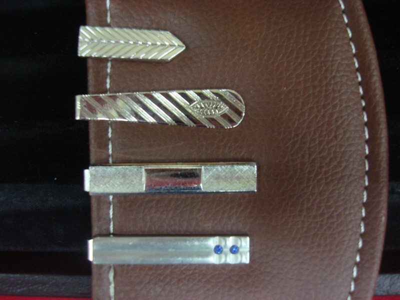 Vintage silver tone tie clips (4-pack), pre-owned