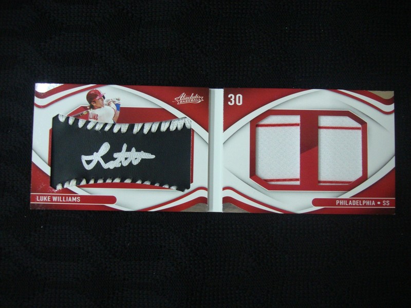 2022 Panini Absolute Rookie Luke Williams Auto / Patch Booklet Signature #31/99 - Philadelphia Phillies