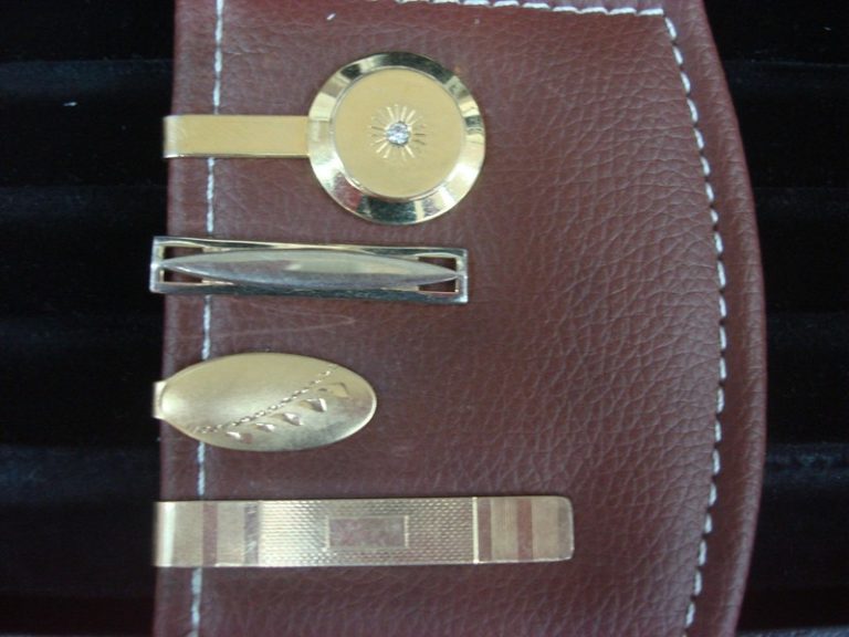 Vintage Gold Tone Tie Clips (4-Pack)