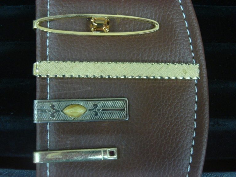 Vintage Gold Tone Tie Clips Set of 4