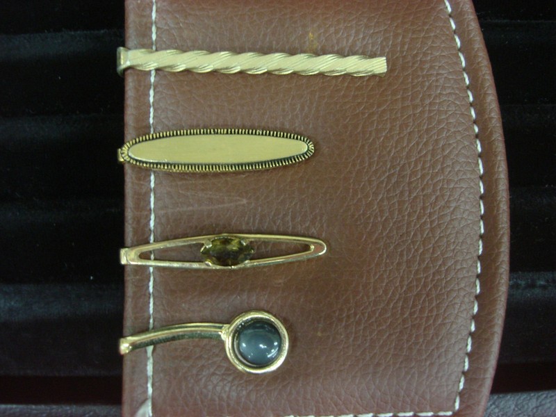 Vintage gold-tone tie clip set of 4