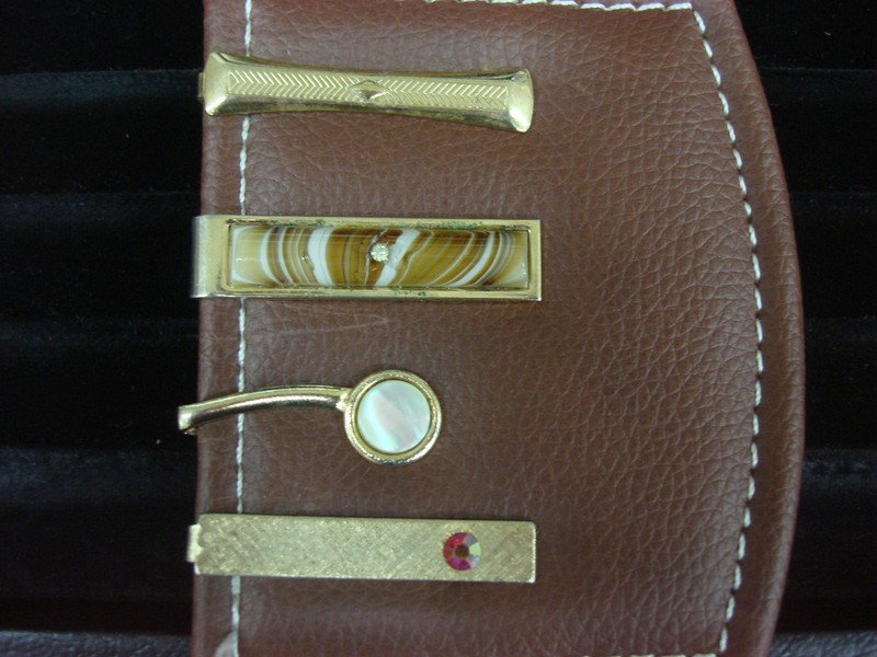 Vintage Gold Tone Tie Clip Set of 4 - Unique & Unusual