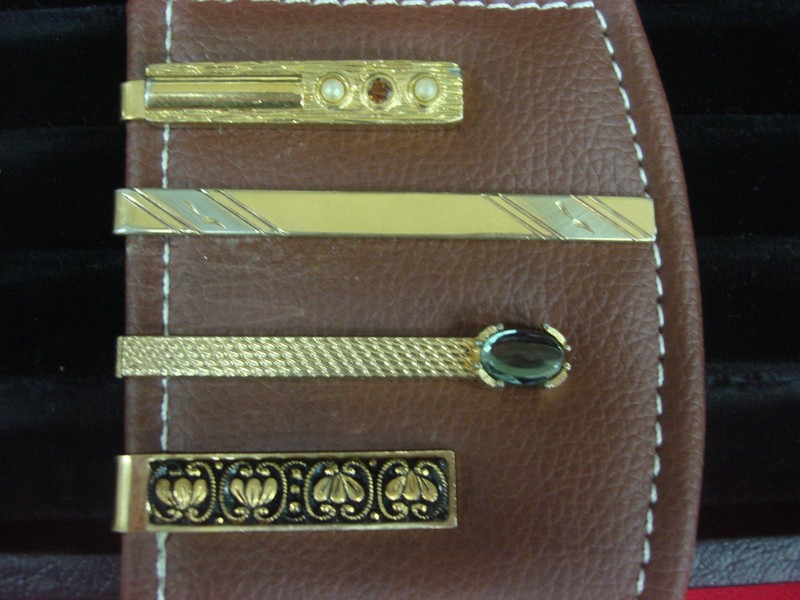 Vintage Gold Tone Tie Clips (Set of 4)