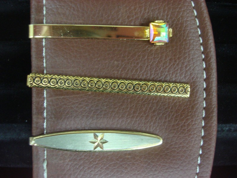 Vintage gold-tone tie clip set of three
