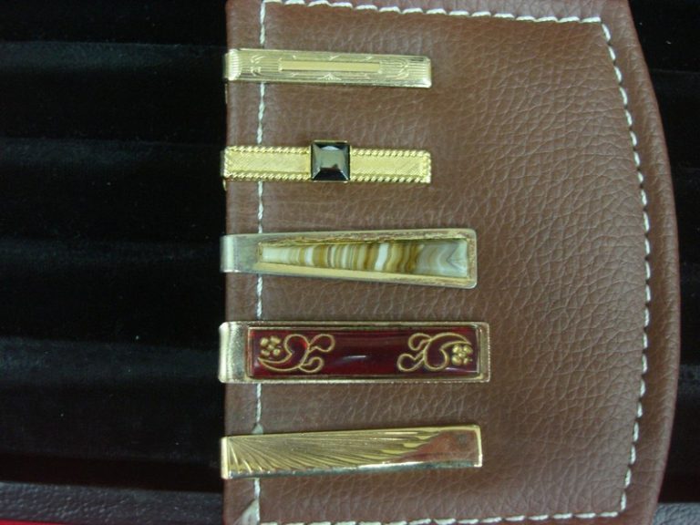 Vintage gold-tone tie clips set of 5