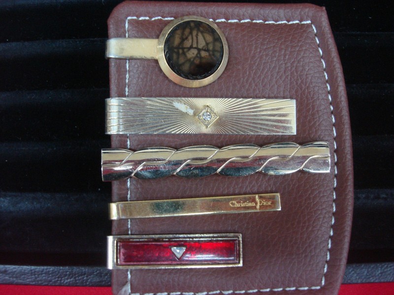 Vintage gold-tone tie clip set of 5