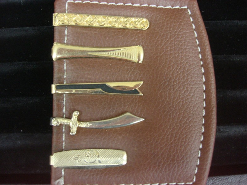 Vintage gold-tone tie clip set of 5