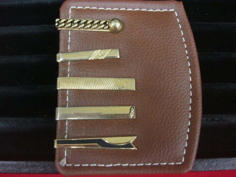 Vintage gold-tone tie clips, lot of 5