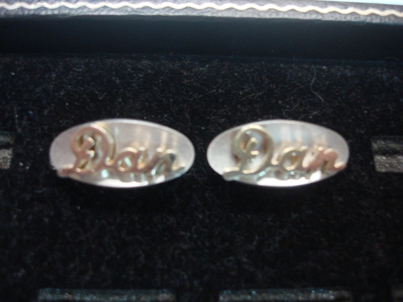 Vintage Custom Dan Two-Tone Baseball Cufflinks - New York Yankees Gift