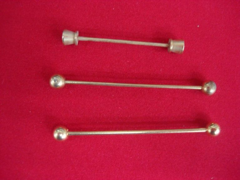 Vintage gold-tone shirt collar bars set of three