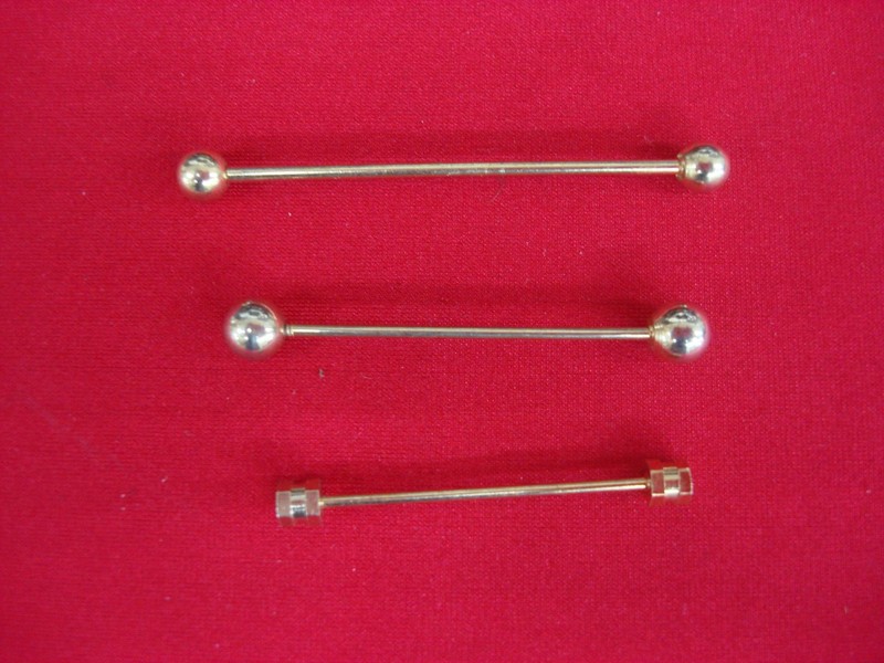 Vintage gold-tone shirt collar bars set of 3