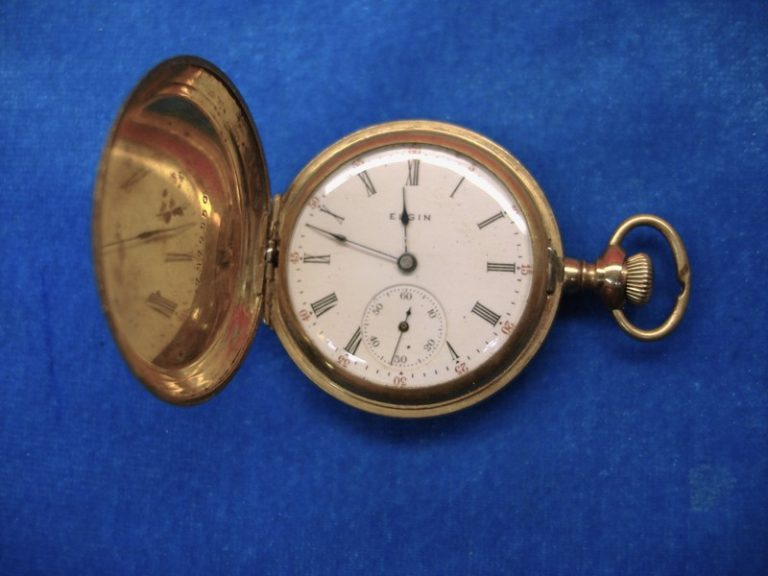 Vintage Elgin ladies' pocket watch with ornate gold-filled case, circa 1905