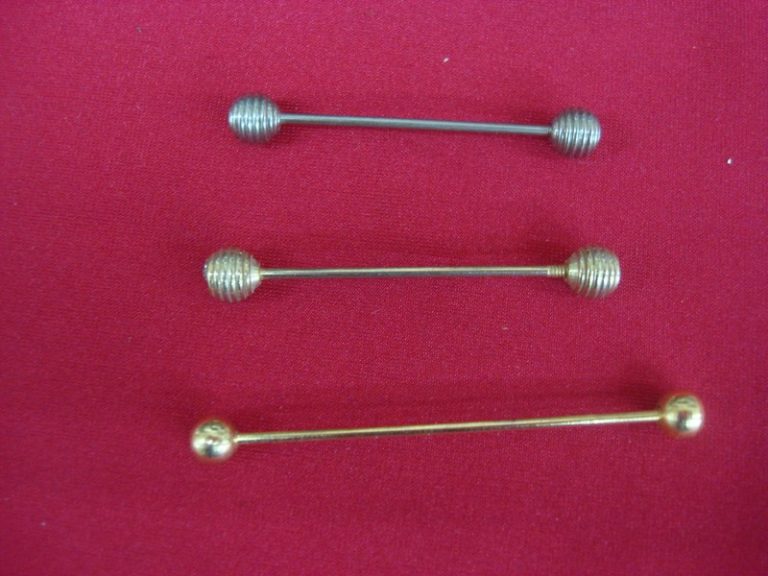 Vintage gold and silver shirt collar bars (set of 3)