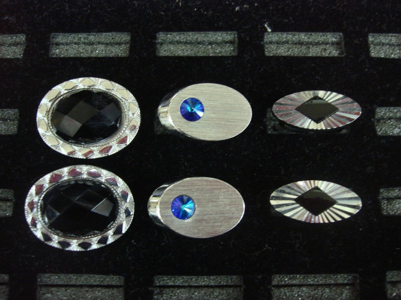Vintage Silver Tone Cufflinks Set of 3
