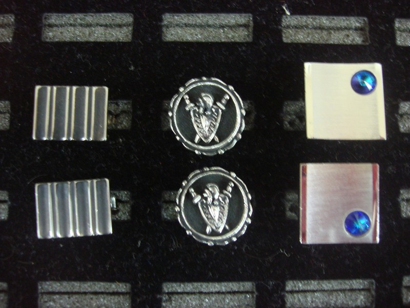 Vintage silver tone cufflinks set - 3 unique pairs