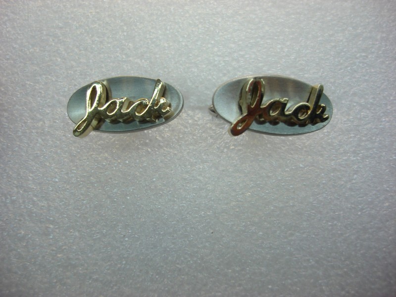 Vintage Swank gold-tone cufflinks with 'Jack' motif
