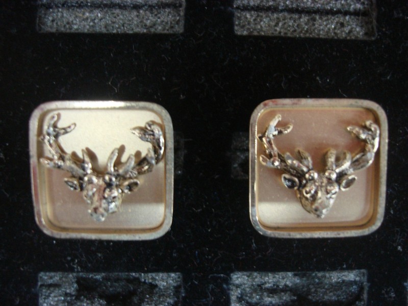Vintage gold tone stag cufflinks