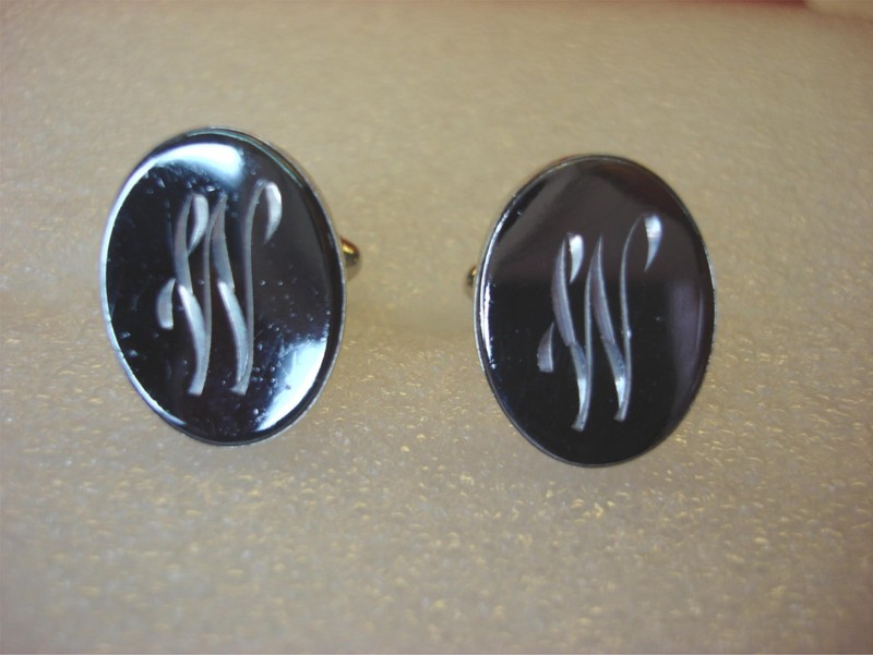 Vintage Sterling Silver Cufflinks with Initial W