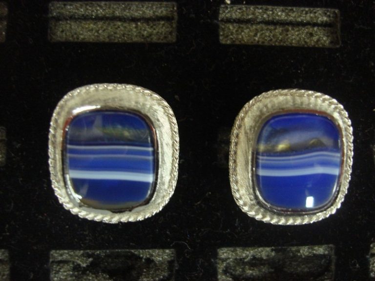 Vintage Dante Silver-Tone Cufflinks - Pair #316