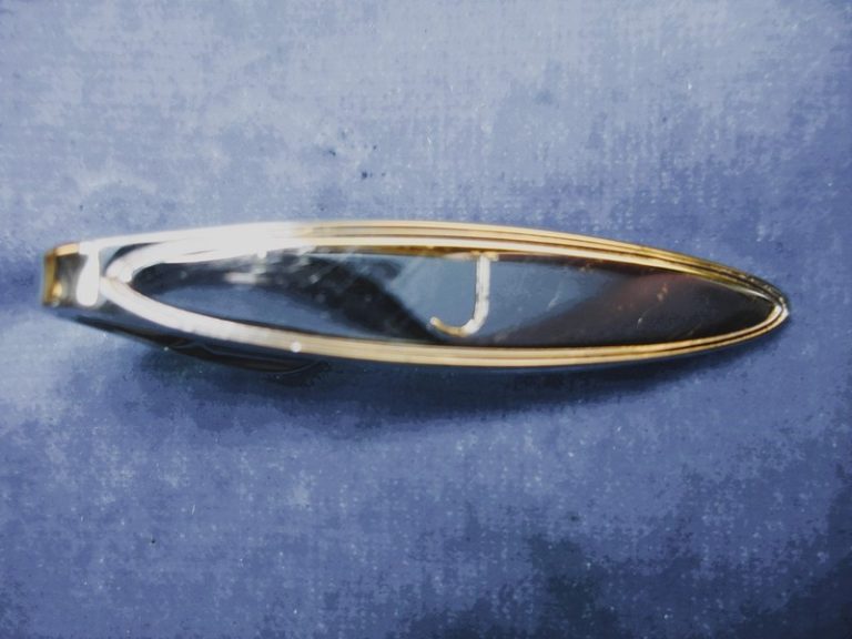 Vintage sterling silver tie clip with initial 'J' by Shields