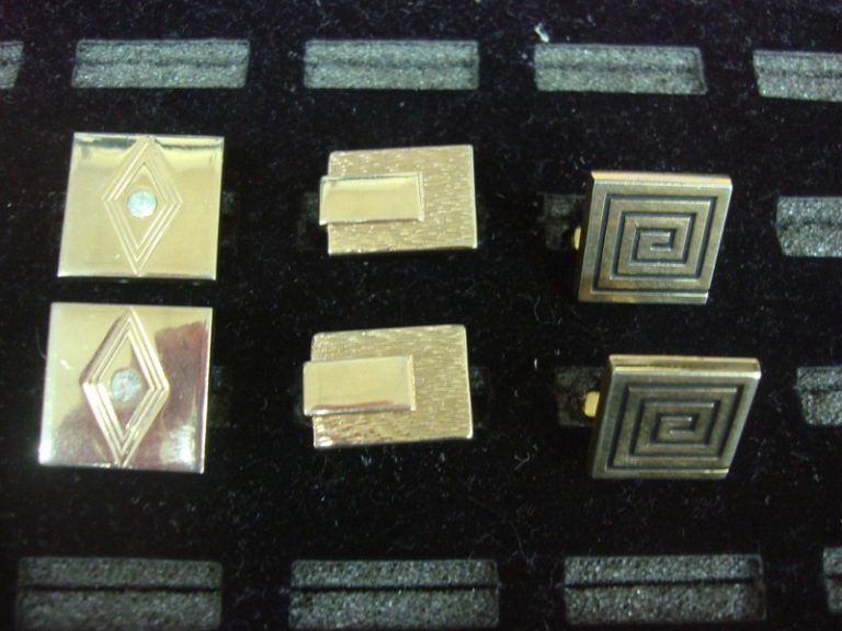 Vintage Swank Gold Tone Cufflinks - Set of 3 Pairs