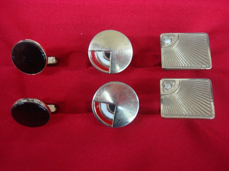 Vintage gold tone cufflinks set of 3