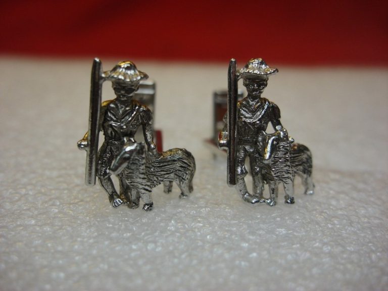 Vintage Sarah Coventry Tom Sawyer Cufflinks - 3D Silver Tone - #5931