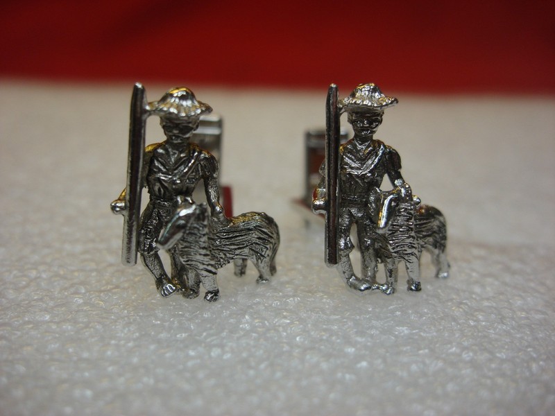Vintage Sarah Coventry Tom Sawyer Cufflinks - 3D Silver Tone - #5931