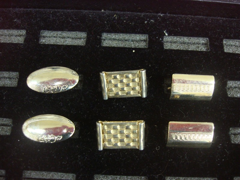 Vintage gold-tone cufflinks, set of three pairs