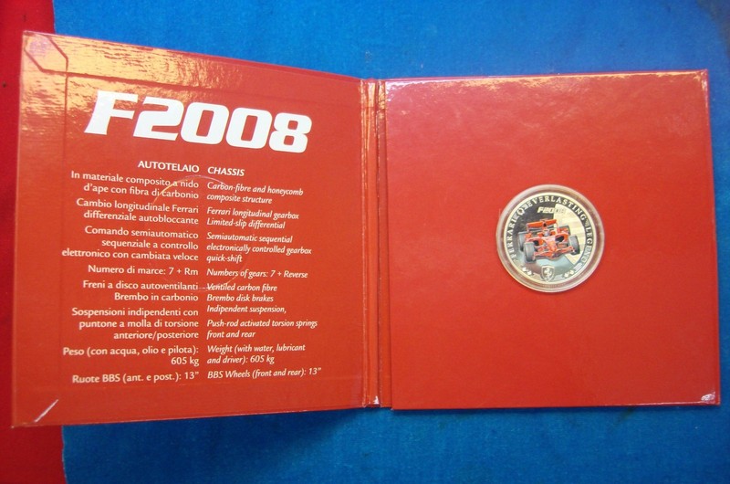 2008 Cook Islands $1 Proof Ferrari F2008 Colorized Coin
