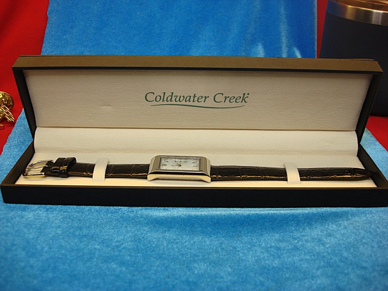 Coldwater Creek Pedre Quartz Wristwatch - Croc Tank Style, MOP Dial