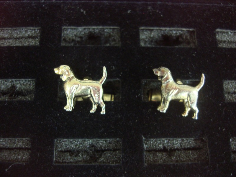 Vintage gold-tone dog cufflinks