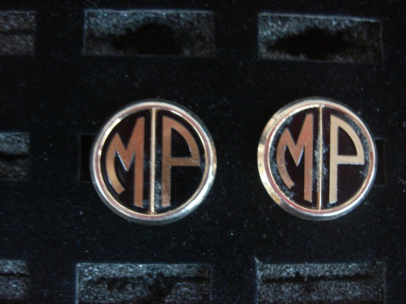 Vintage Swank gold-tone cufflinks with 'MP' initials